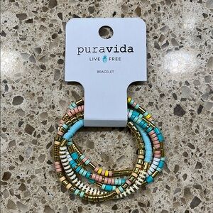 💕HP💕NWT! Pura Vida “Salty Air Seed”Multicolor Beaded Bracelet
